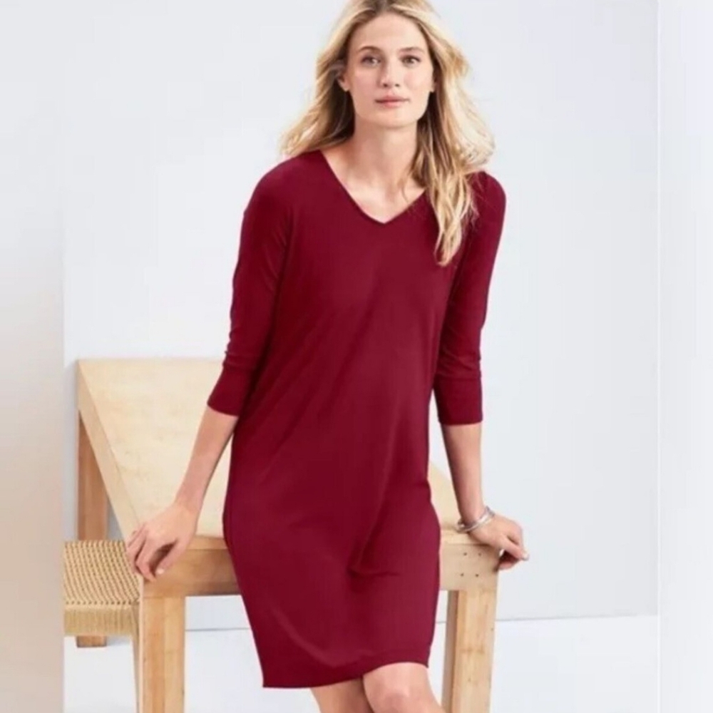 Eileen Fisher  Burgundy Dress Size S